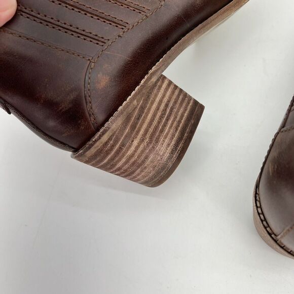 Madewell Brown Leather Pointed Toe Western Style Bonham Chelsea Booties Size 9.5 - Picture 9 of 10